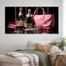 Design Art Pink & Black Fashion Bag Champagne I - Fashion Metal Wall Art Living Room Set in Black/Pink | 28 H x 60 W x 1 D in | Wayfair MT71149-401