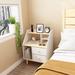 KD Table w/ Drawer - Small End Table w/ Solid Wood Legs & Bedside Table For Storage & White Accent Table w/ File Cabinet Organizer In Living Room B | Wayfair