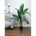 Primrue 48" Artificial Green Silk Banana Leaf Tree in Black Contemporary Pot Plastic | 48 H x 18 W x 18 D in | Wayfair