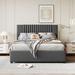 Latitude Run® Modern Upholstered Platform Bed Metal in Brown/Gray | 43.7 H x 63.6 W x 85.6 D in | Wayfair 283C634E756C4ABAA098F676E78D6E20