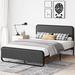 Ebern Designs Koumarianos Bed Upholstered/Metal in Gray | 39.7 H x 60.5 W x 83.1 D in | Wayfair 6639F72DC8384B6A8872ED8B366A1321
