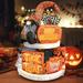 The Holiday Aisle® Halloween Tiered Tray Decorations, Halloween Decor w/ Cute Gnomes Plush, 2 Light Up en Signs & 1 Rustic en Sign | Wayfair