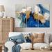 Ivy Bronx Ethereal Knowing Royal Blue & Gold 3 Pieces Metal in Blue/Gray | 40 H x 60 W x 1 D in | Wayfair 4722468FEAEE447D8000BE3754E86DC9
