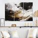 Ivy Bronx River Happiness Abstract Gold Black White III 3 Pieces Metal in Black/White | 40 H x 60 W x 1 D in | Wayfair