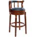 Darby Home Co Aayat Bar & Counter Stool Wood/Upholstered/Leather/Genuine Leather in Brown | 37.8 H x 21.7 W x 21.7 D in | Wayfair