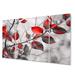 Red Barrel Studio® Red Grey Leaves on Tree IV - Floral Metal Wall Decor Set Metal in Gray/Red | 28 H x 48 W x 1 D in | Wayfair