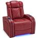 Wrought Studio™ 37.8" Wide Faux Leather Home Theater Seating w/ Cup Holder Faux Leather | 44.5 H x 37.8 W x 40.1 D in | Wayfair