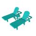 Highland Dunes Darmstadt 77.6" Long Outdoor All-Weather Poly Reclining Chaise Lounge Set Plastic in Blue | 37.8 H x 21.1 W x 77.6 D in | Wayfair