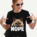 T-shirt manches courtes femme estival et harajuku avec bouledogue français NNegoing Y-Tee 2023