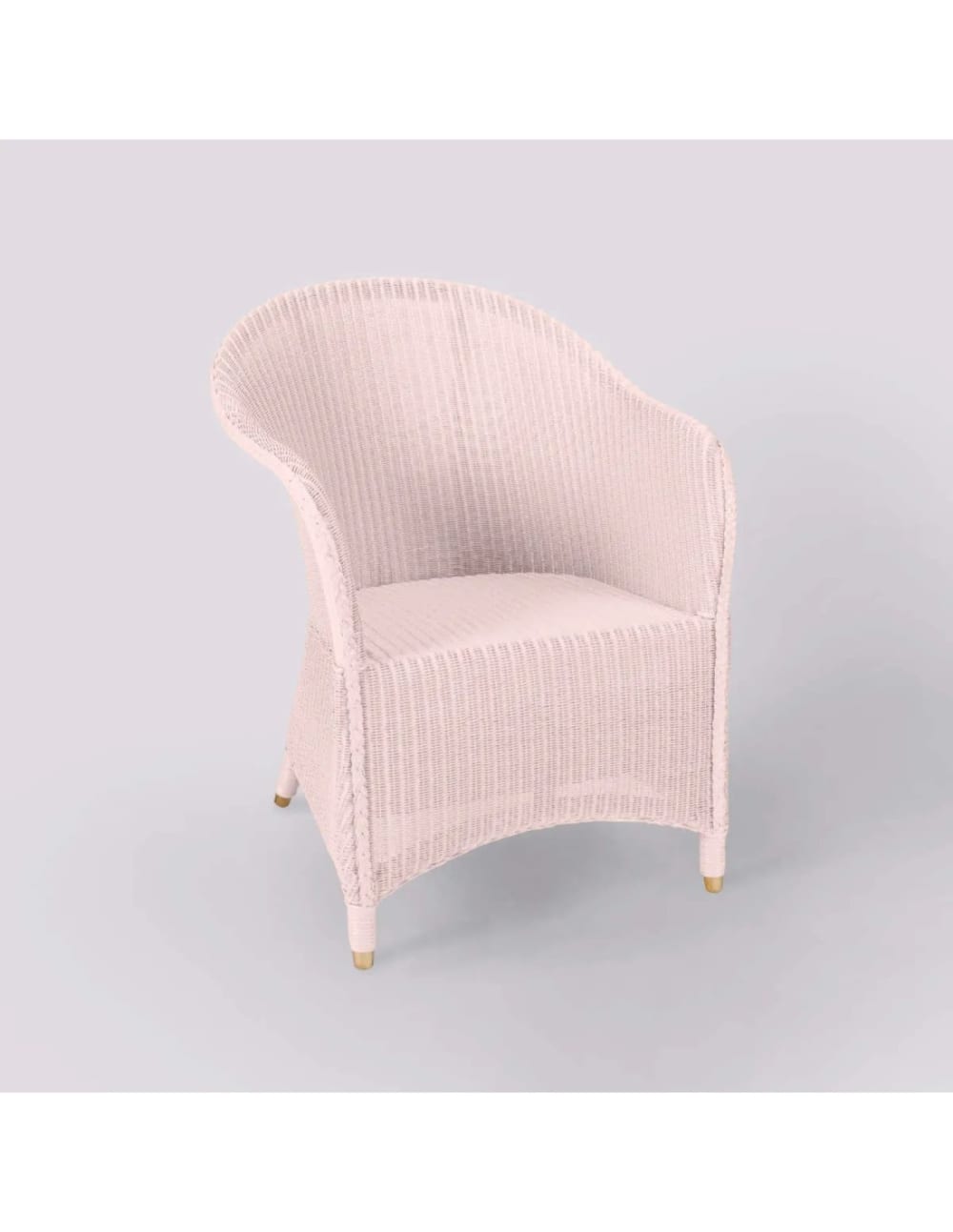 Fauteuil laqué en Lloyd Loom rose tendre