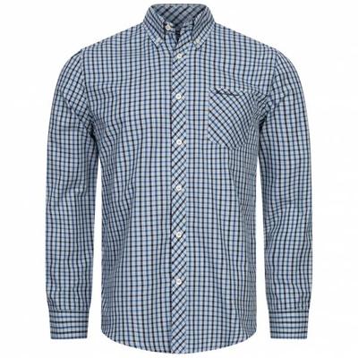 BEN SHERMAN Signature Herren Langarm Hemd 0076264-LIGHT BLUE