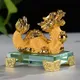 2024 Neujahrs-Sternzeichen-Drachen-Ornament Goldharz chinesisches Sternzeichen-Drachen-Statue