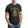 T-Shirt con logo volcom in oro semplice da uomo V-Volcoms abbigliamento in cotone maglietta