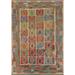 Geometric Colorful Kilim Oriental Area Rug Flatweave Wool Carpet - 9'9" x 13'0"