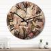 Designart "Whte Pink Magnolias Magnolia Harmony" Floral Oversized Wood Wall Clock