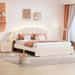 2-Pieces Bedroom Sets Teddy Fleece Upholstered Platform Bed w/ Drawer & 2 USB ports, LED lights Wingback Headboard, Queen