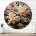 Designart "White Yellow Lotus Romantic Impression" Floral Oversized Wood Wall Clock