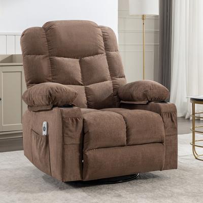 Oversized Rocker Recliner Massage Chair with Cup Holders, USB, Vibration Massage, Heating