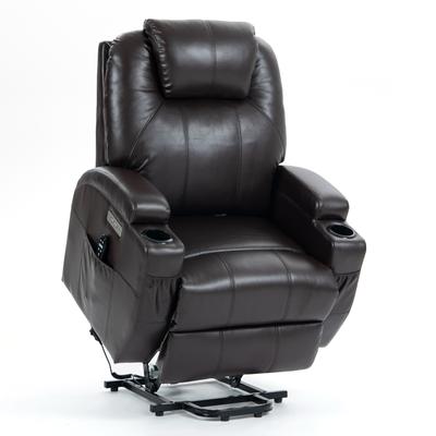 Faux Leather Power Lift Recliner Massage Chair with 8-Point Massage, Lumbar Heating, Dual USB