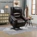 Brown Genuine Leather Power Lift Recliner Chair with Massage & Lumbar Heat, Dual Motor, USB Charge Ports, Side Pockets