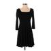 Gabriella Rocha Casual Dress - A-Line: Black Solid Dresses - Women's Size Small