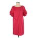Gap Casual Dress - Mini Scoop Neck Short sleeves: Red Solid Dresses - Women's Size Small