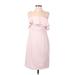 Karl Lagerfeld Paris Casual Dress - Sheath Square Sleeveless: Pink Solid Dresses - Women's Size 2