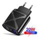 20W PD Fast Charge Charger 4A European and American Standard Charging Head Type-c QC3.0 Fast Charge Adapter