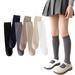 Godderr 2 Pairs Kids Baby Girls Knee High Socks Seamless 3-12Y Girls School Uniform Socks Kids High Socks Cotton Long Socks Toddlers Solid Color Over Knee Socks