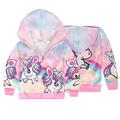 Esaierr Unicorn Girls Sequin Zip up Bomber Jacket for Toddler Kids 3-8 Years Old Autumn Spring Casual Bomber Jacket with Hoodie