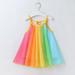 Sokhug Toddler Kids Baby Girls Striped Princess Dress Christmas Outfits Clothes