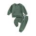 Qtinghua Infant Toddler Baby Girl Boy Fall Clothes Long Sleeve Embroidery Sweatshirt with Elastic Waist Sweatpants Outfits