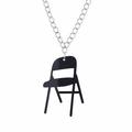 Beauty Clearance Under $15 Folding Chair Necklace Chair Sports Necklace Campaign Chair Necklace Acrylic Backrest Small Chair Necklace Black