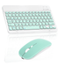 Rechargeable Bluetooth Keyboard and Mouse Combo Ultra Slim Full-Size Keyboard and Ergonomic Mouse for Motorola XOOM 2 Media Edition MZ607 and All Bluetooth Enabled Mac/Tablet/iPad/PC/Laptop - Teal