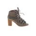 Jeffrey Campbell Heels: Gray Print Shoes - Women's Size 6 1/2 - Open Toe