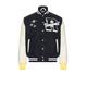 Renowned Crystal Varsity Jacket in Navy. Size L, M, XL/1X.