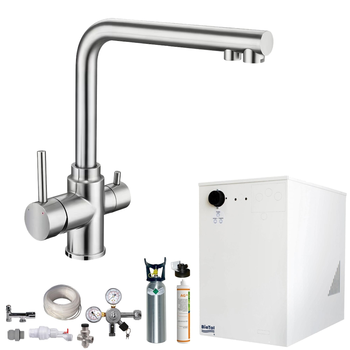 Tafelwassergerät BieTal® BT-30U Kühlung 3-Wege L Hahn Edelstahl Filter 2Kg CO2 Image