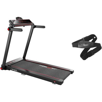 Laufband CHRISTOPEIT SPORT "TM 750 S (mit/ohne Pulsgurt)" Gr. 2, schwarz (schwarz, rot), Laufbänder, mit Pulsgurt, bis max. 16 km/h, klappbar, B:81cm H:124cm L:143cm Image