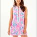 Lilly Pulitzer Dresses | Nwt Lilly Pulitzer Jonna Skort Romper, Prosecco Pink Blue Tropical Print, Sz 10 | Color: Blue/Pink | Size: 10