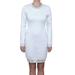 Michael Kors Dresses | Michael Kors Logo Jacquard Dress Long Sleeve Silver Nwt $225 | Color: Silver/White | Size: M