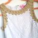 Lilly Pulitzer Dresses | Donna Mocean White & Gold Lace Shift Short Dress Romper Size 2 | Color: Gold/White | Size: 2