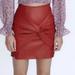 Zara Skirts | New Zara Faux Leather Skirt | Color: Red | Size: M