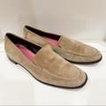 Kate Spade Shoes | Kate Spade Tan Suede Loafers Flats Pink Sole Women’s Size 9.5 M Made In Italy | Color: Pink/Tan | Size: 9.5