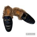 Gucci Shoes | Gucci Princetown Fur Lined Mule Black Horsebit Loafer | Color: Black | Size: 9