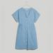 Madewell Dresses | Madewell Button-Front V-Neck Mini Dress Nl447 | Color: Blue | Size: M