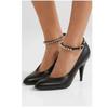 Gucci Shoes | Gucci Rhinestone Strap Black Leather Heels -36.5 | Color: Black | Size: 36.5eu