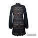 Zara Dresses | Nwot Zara Black Scallop Edge Crochet Lace Dress Size S | Color: Black/Tan | Size: S