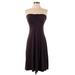 Ann Taylor Casual Dress - Party: Burgundy Solid Dresses - Women's Size X-Small