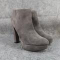 Michael Kors Shoes | Michael Kors Shoes Womens 9 Booties Platform Fashion Leather Grey Zip Ankle Boot | Color: Gray | Size: 9