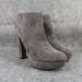 Michael Kors Shoes | Michael Kors Shoes Womens 9 Booties Platform Fashion Leather Grey Zip Ankle Boot | Color: Gray | Size: 9